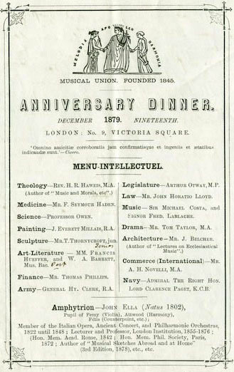 Anniversary Dinner – 19 December 1879