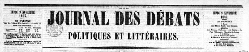 Journal des Débats 9 novembre 1863